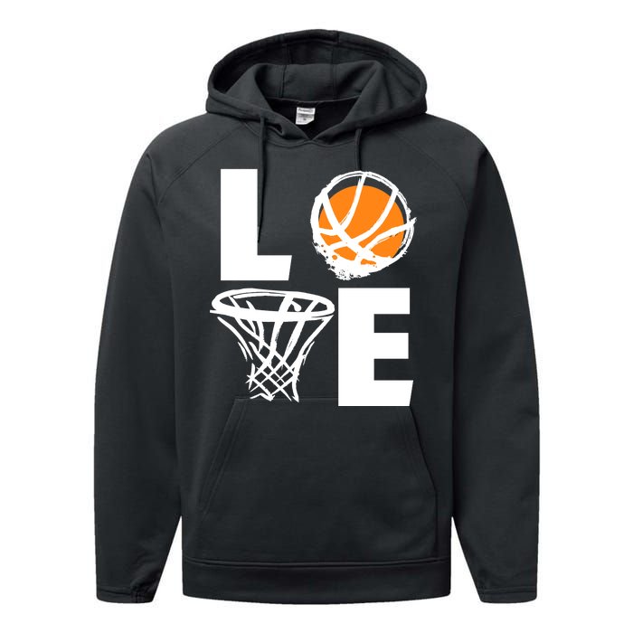 Love Basketball Hoop Performance Fleece Hoodie