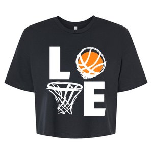 Love Basketball Hoop Bella+Canvas Jersey Crop Tee