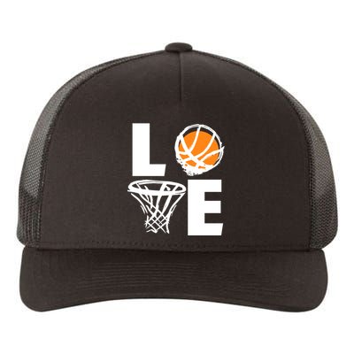 Love Basketball Hoop Yupoong Adult 5-Panel Trucker Hat