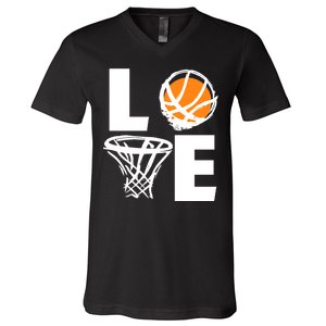 Love Basketball Hoop V-Neck T-Shirt