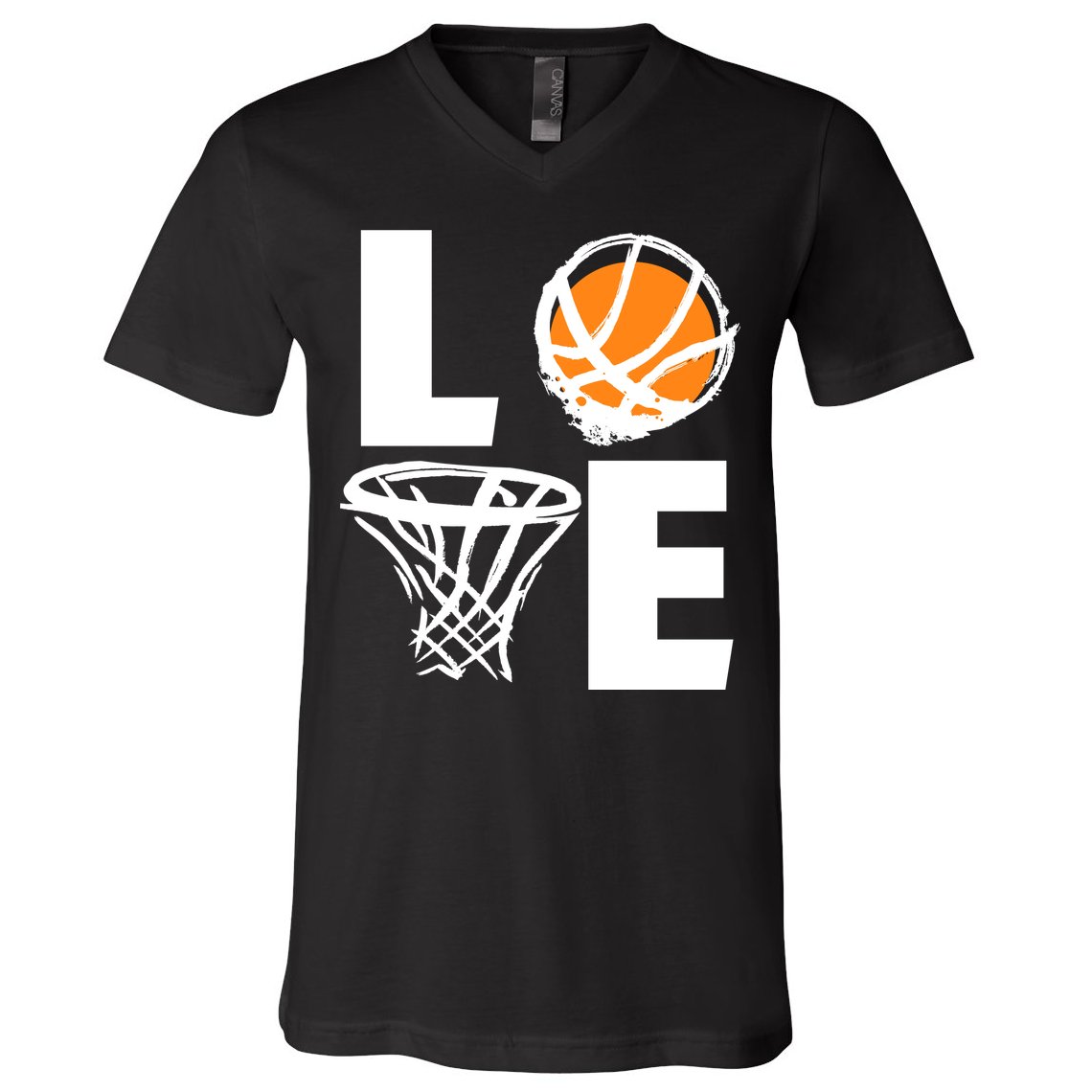 Love Basketball Hoop V-Neck T-Shirt