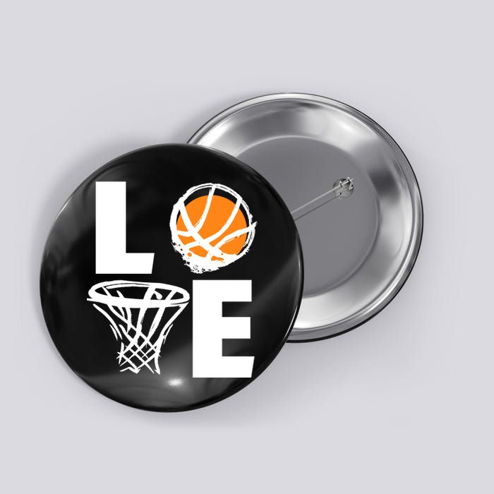 Love Basketball Hoop Button