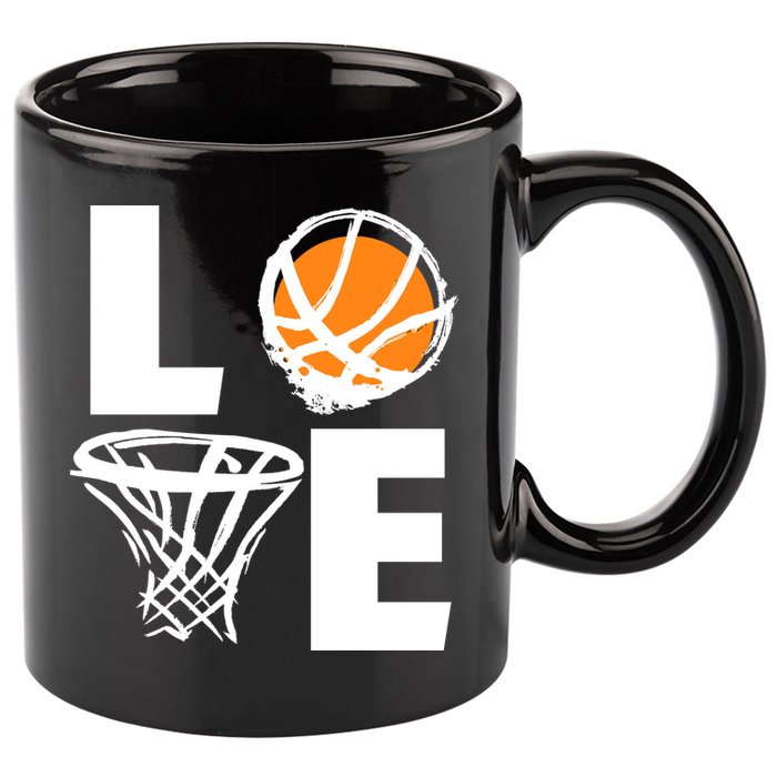 Love Basketball Hoop 11oz C Handle Ceramic Mug