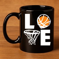 Love Basketball Hoop 11oz C Handle Ceramic Mug