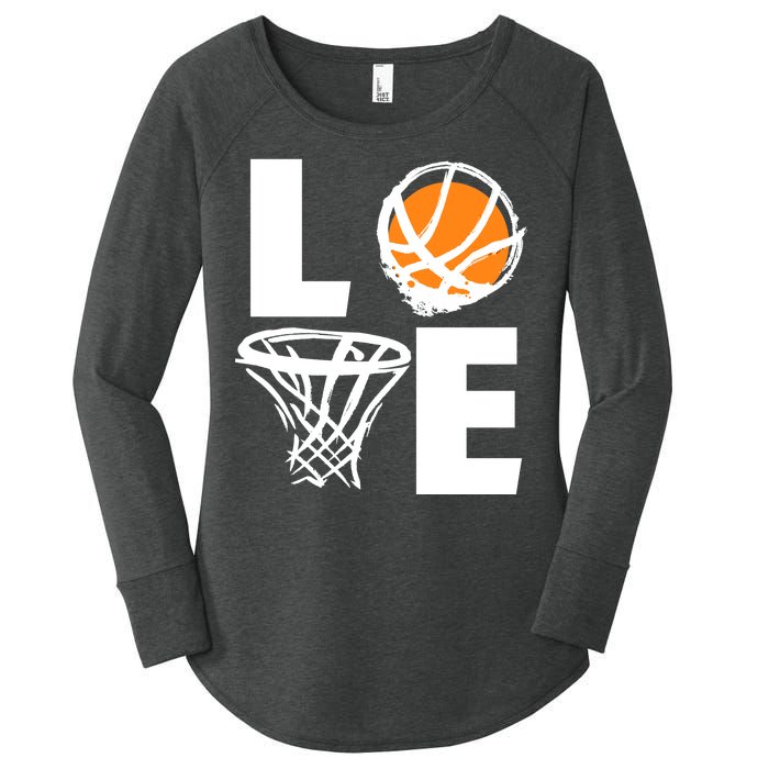 Love Basketball Hoop Women's Perfect Tri Tunic Long Sleeve Shirt