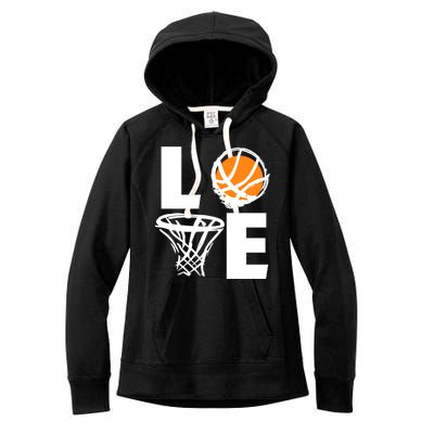 Love Basketball Hoop Women's Fleece Hoodie