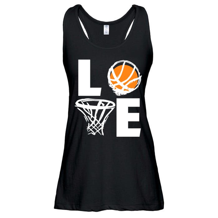 Love Basketball Hoop Ladies Essential Flowy Tank