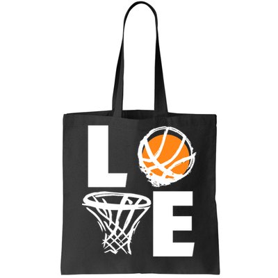 Love Basketball Hoop Tote Bag