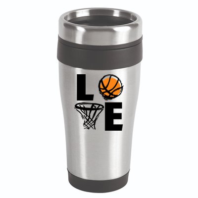 Love Basketball Hoop 16oz Travel Tumbler