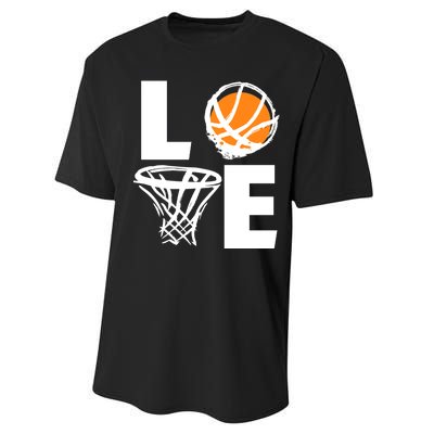 Love Basketball Hoop Performance Sprint T-Shirt