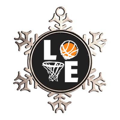 Love Basketball Hoop Metallic Star Ornament