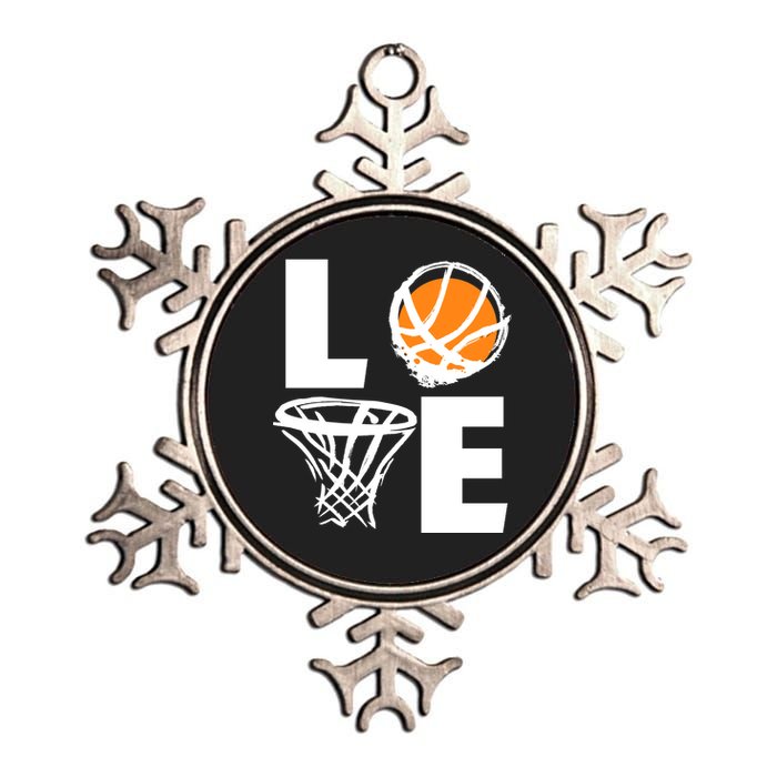 Love Basketball Hoop Metallic Star Ornament