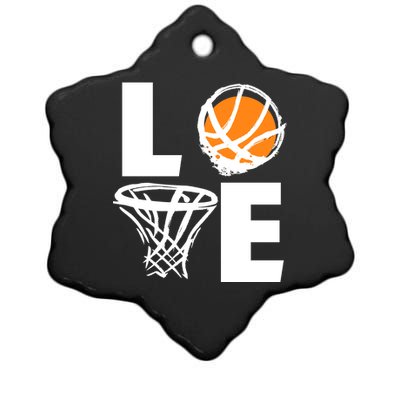 Love Basketball Hoop Ceramic Star Ornament