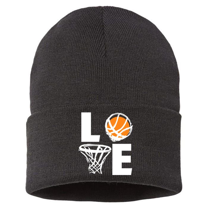 Love Basketball Hoop Sustainable Knit Beanie