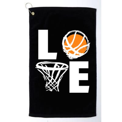 Love Basketball Hoop Platinum Collection Golf Towel