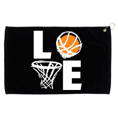 Love Basketball Hoop Grommeted Golf Towel