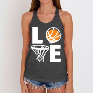 Love Basketball Hoop Women's Knotted Racerback Tank