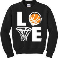 Love Basketball Hoop Kids Sweatshirt