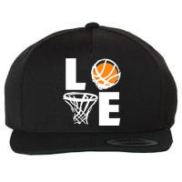 Love Basketball Hoop Wool Snapback Cap