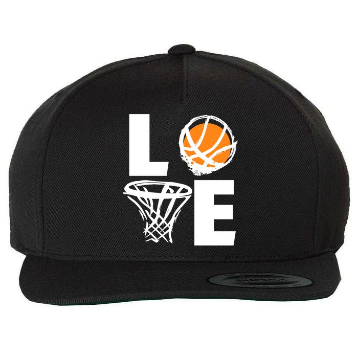 Love Basketball Hoop Wool Snapback Cap