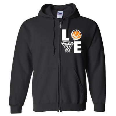 Love Basketball Hoop Full Zip Hoodie