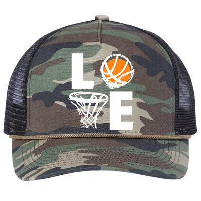 Love Basketball Hoop Retro Rope Trucker Hat Cap