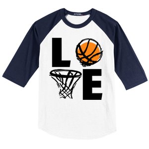 Love Basketball Hoop Baseball Sleeve Shirt