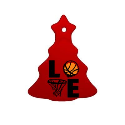 Love Basketball Hoop Ceramic Tree Ornament