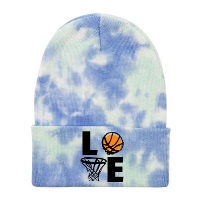 Love Basketball Hoop Tie Dye 12in Knit Beanie