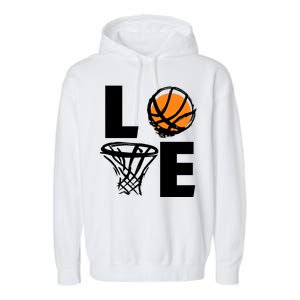 Love Basketball Hoop Garment-Dyed Fleece Hoodie