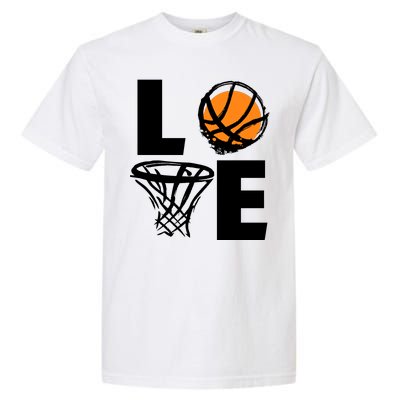 Love Basketball Hoop Garment-Dyed Heavyweight T-Shirt