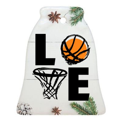 Love Basketball Hoop Ceramic Bell Ornament