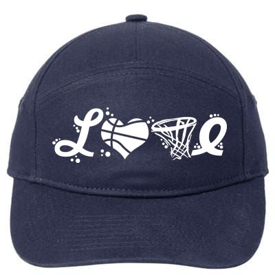 Love Basketball Symbols  7-Panel Snapback Hat