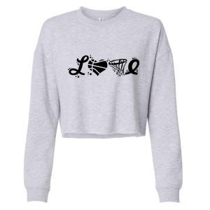 Love Basketball Symbols  Cropped Pullover Crew