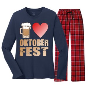 Love Beer Ocktoberfest Women's Long Sleeve Flannel Pajama Set 