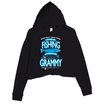 Love Being Grammy More Than Fishing Crop Fleece Hoodie