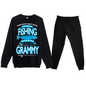 Love Being Grammy More Than Fishing Premium Crewneck Sweatsuit Set