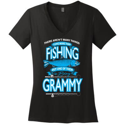 Love Being Grammy More Than Fishing Women's V-Neck T-Shirt