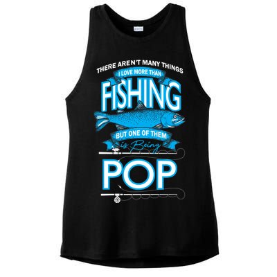 Love Being Pop More Than Fishing Ladies PosiCharge Tri-Blend Wicking Tank