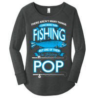 Love Being Pop More Than Fishing Women's Perfect Tri Tunic Long Sleeve Shirt