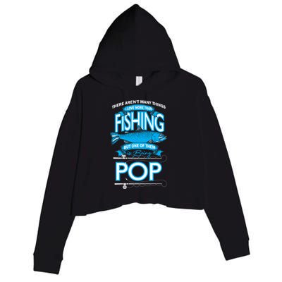 Love Being Pop More Than Fishing Crop Fleece Hoodie