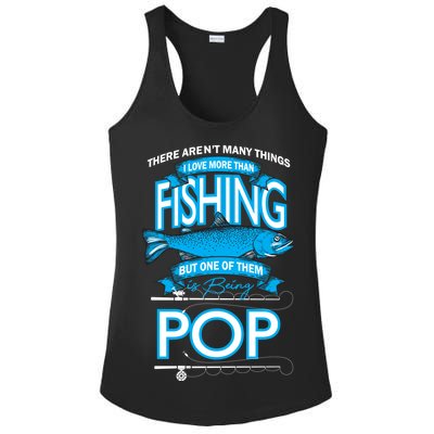 Love Being Pop More Than Fishing Ladies PosiCharge Competitor Racerback Tank