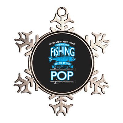 Love Being Pop More Than Fishing Metallic Star Ornament