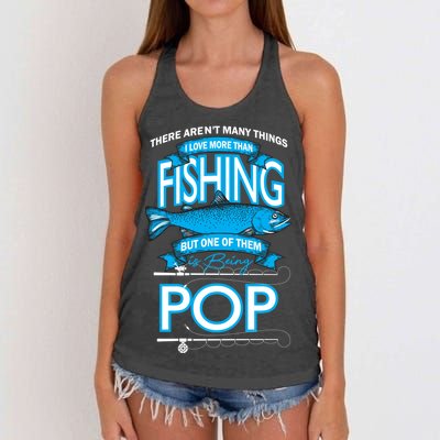 Love Being Pop More Than Fishing Women's Knotted Racerback Tank