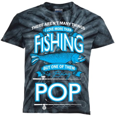 Love Being Pop More Than Fishing Kids Tie-Dye T-Shirt