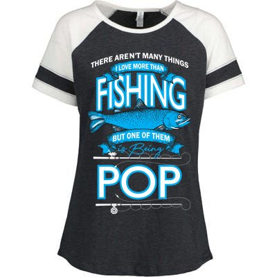 Love Being Pop More Than Fishing Enza Ladies Jersey Colorblock Tee