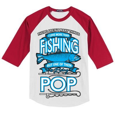 Love Being Pop More Than Fishing Kids Colorblock Raglan Jersey