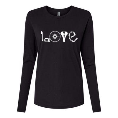 Love Bicycle Bike Cycling Womens Cotton Relaxed Long Sleeve T-Shirt