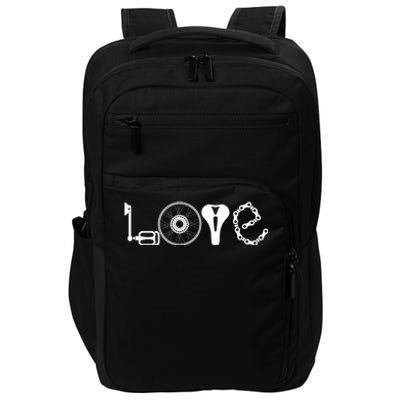 Love Bicycle Bike Cycling Impact Tech Backpack