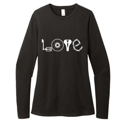 Love Bicycle Bike Cycling Womens CVC Long Sleeve Shirt